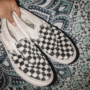 fuzzy checkered vans